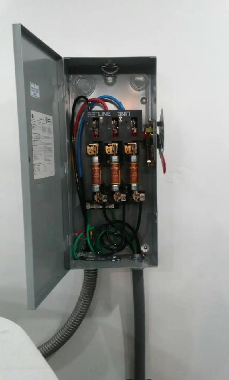 Three-phase disconnect switch installed for Electrical Wiring & Rewiring in Poplar Grove